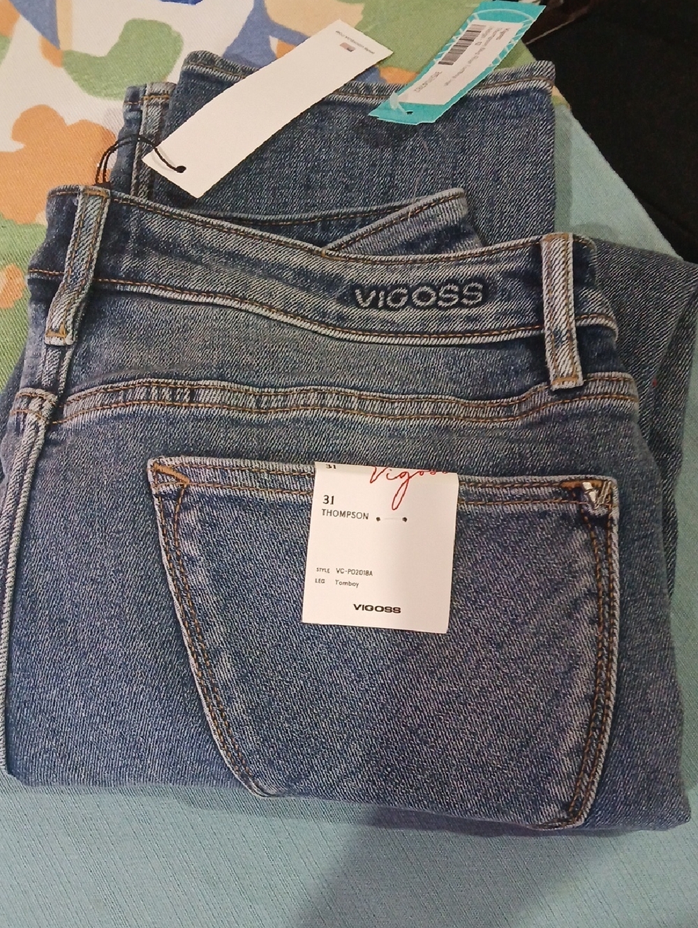 Vigoss Straight-Leg Jeans in Blue Denim